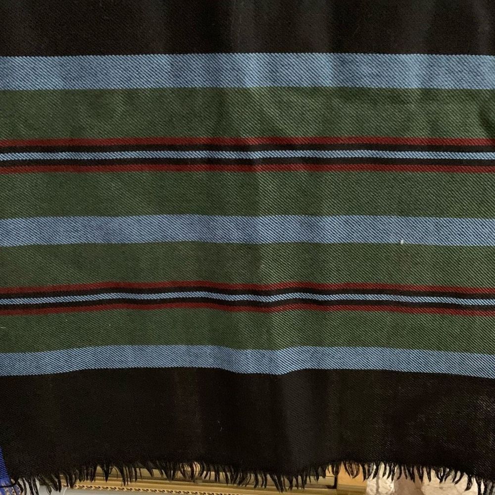 Navy plaid wrap. - Picture 2 of 7